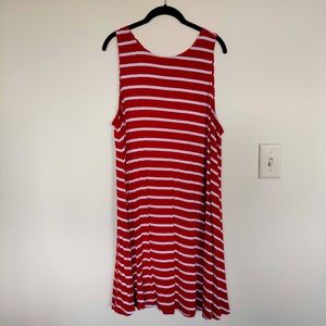 Red and White Stripe Tank Dress